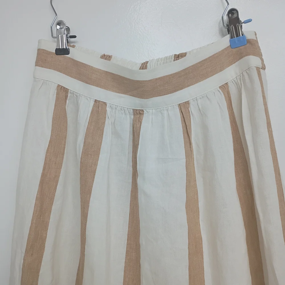 Madewell Beige and White Striped A-Line Skirt - Picture 3 of 8